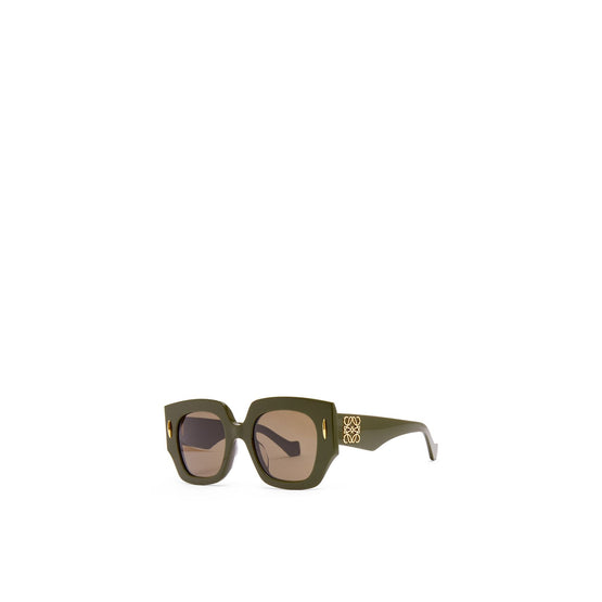 Women Square Screen Sunglasses - Shiny Khaki