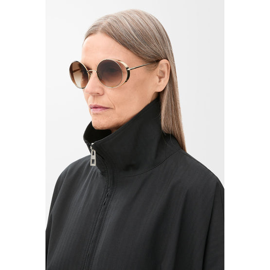 Women Metal Cutout Round - Gradient Brown