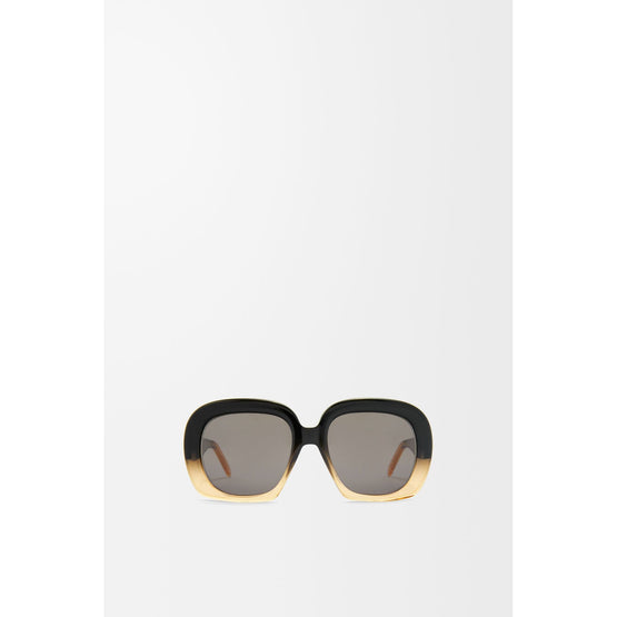 Women Square Halfmoon Sunglasses - Gradient Black/Beige