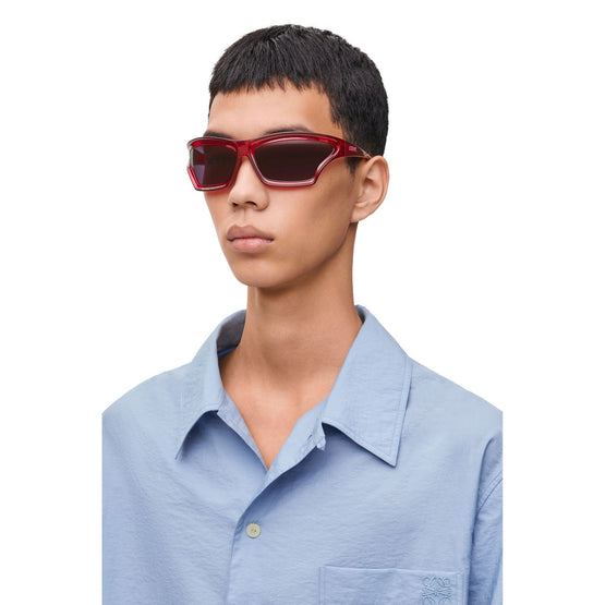 Women Arch Mask Sunglasses - Shiny Red