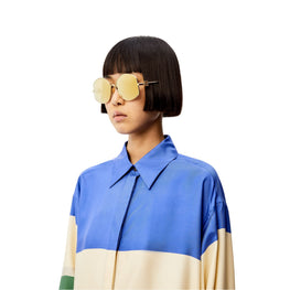 Women Metal Oversized Sunglasses - Shiny Endura Gold/Gold