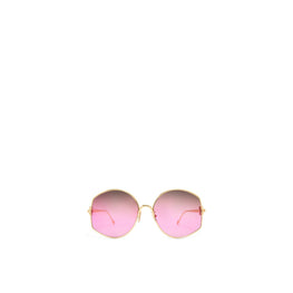Women Metal Oversized Sunglasses - Pink/Dark Green