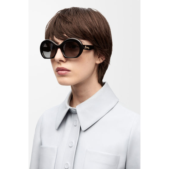 Women Halfmoon Sunglasses - Shiny Black