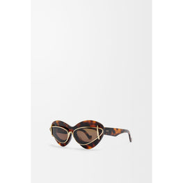 Women Double Frame Cateye Sunglasses - Dark Havana