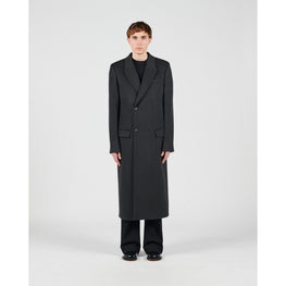 Men Double Breasted Coat Af - Grey Melange