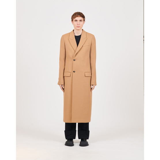 Men Double Breasted Coat Af - Camel