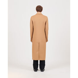 Men Double Breasted Coat Af - Camel