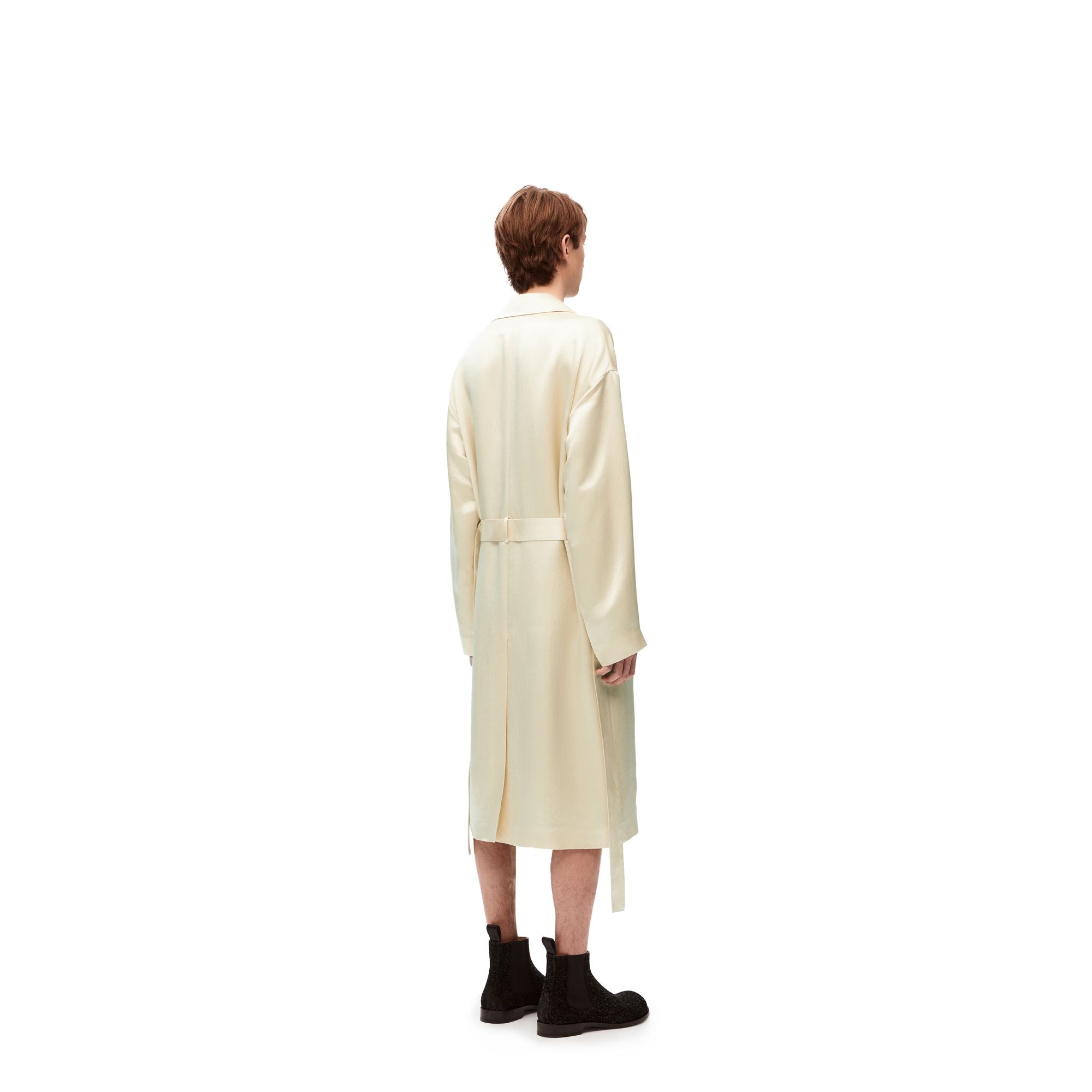 Men Trench Coat - Ecru