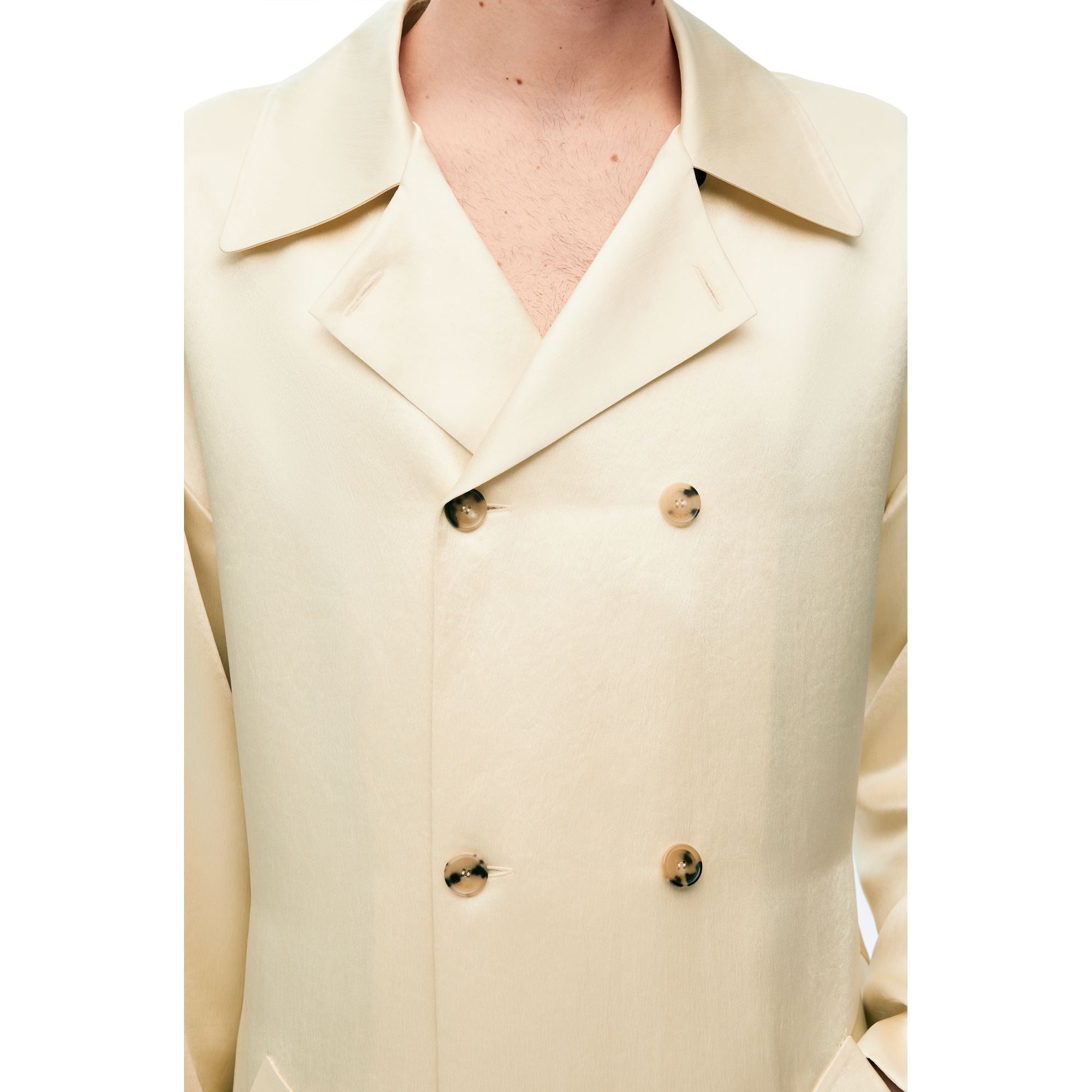 Men Trench Coat - Ecru
