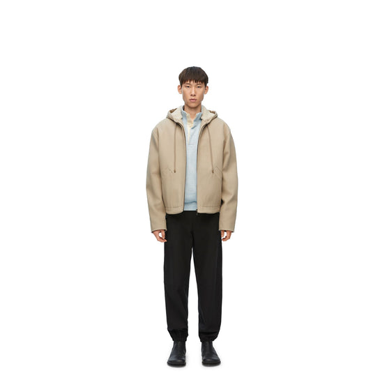 Men Hooded Jacket - Light Pebble