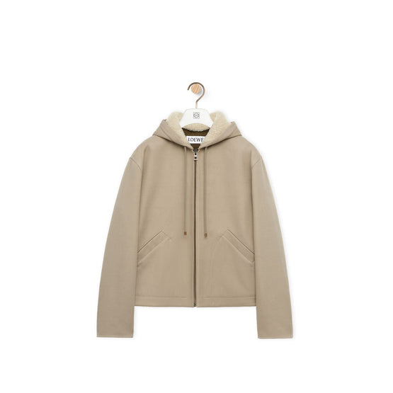 Men Hooded Jacket - Light Pebble