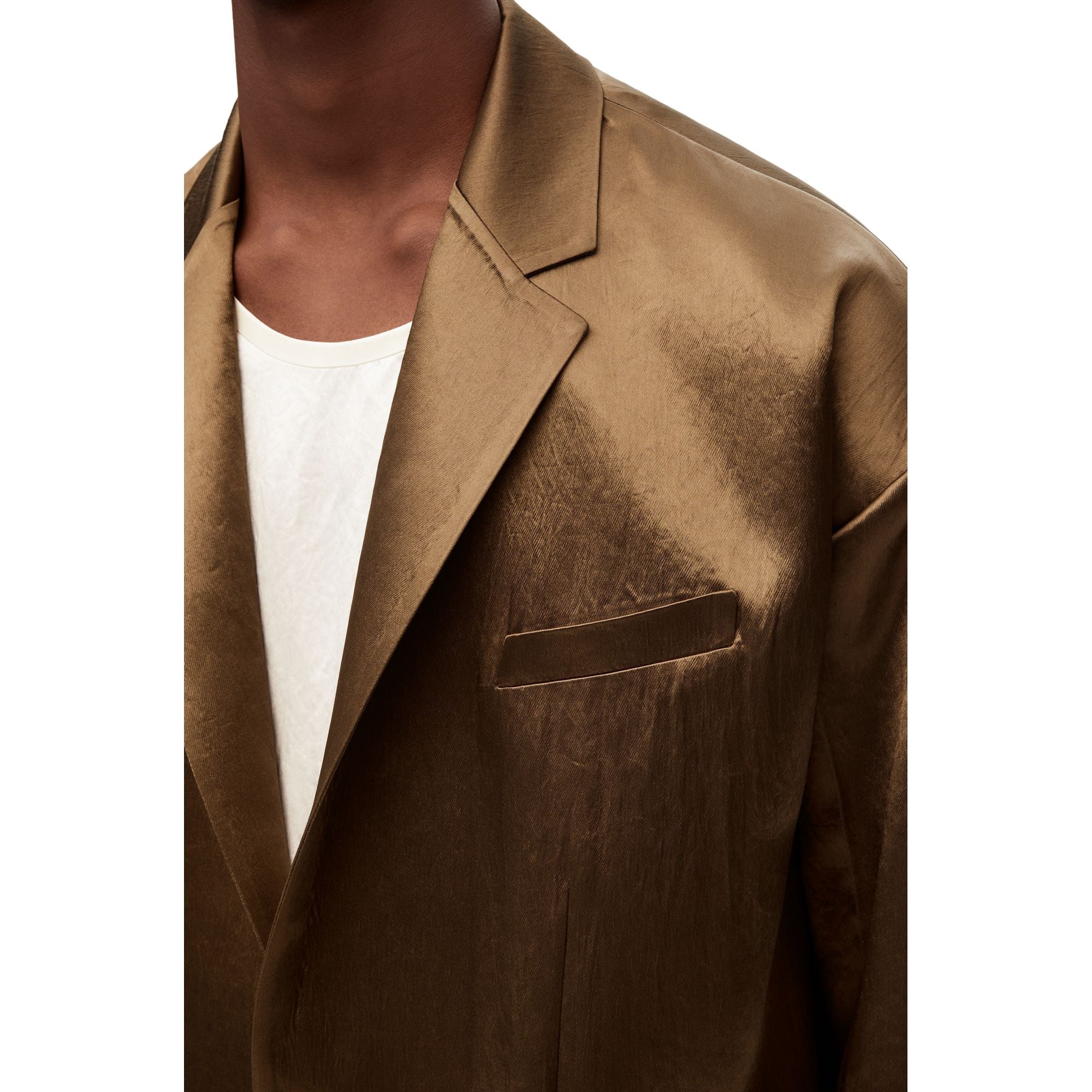 Men Single Breasted Jacket - Tea Dust Glaze
