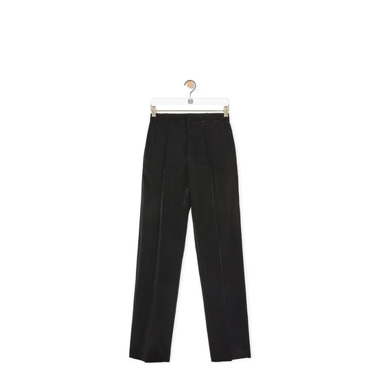 Men Pleated Trousers - Black
