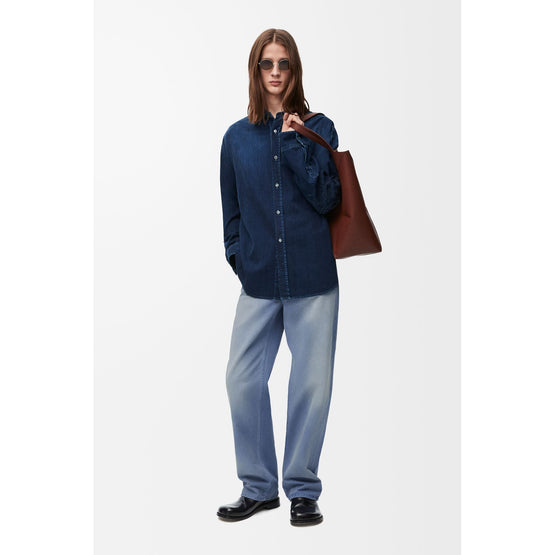 Men Baggy Trousers - China Blue Washed