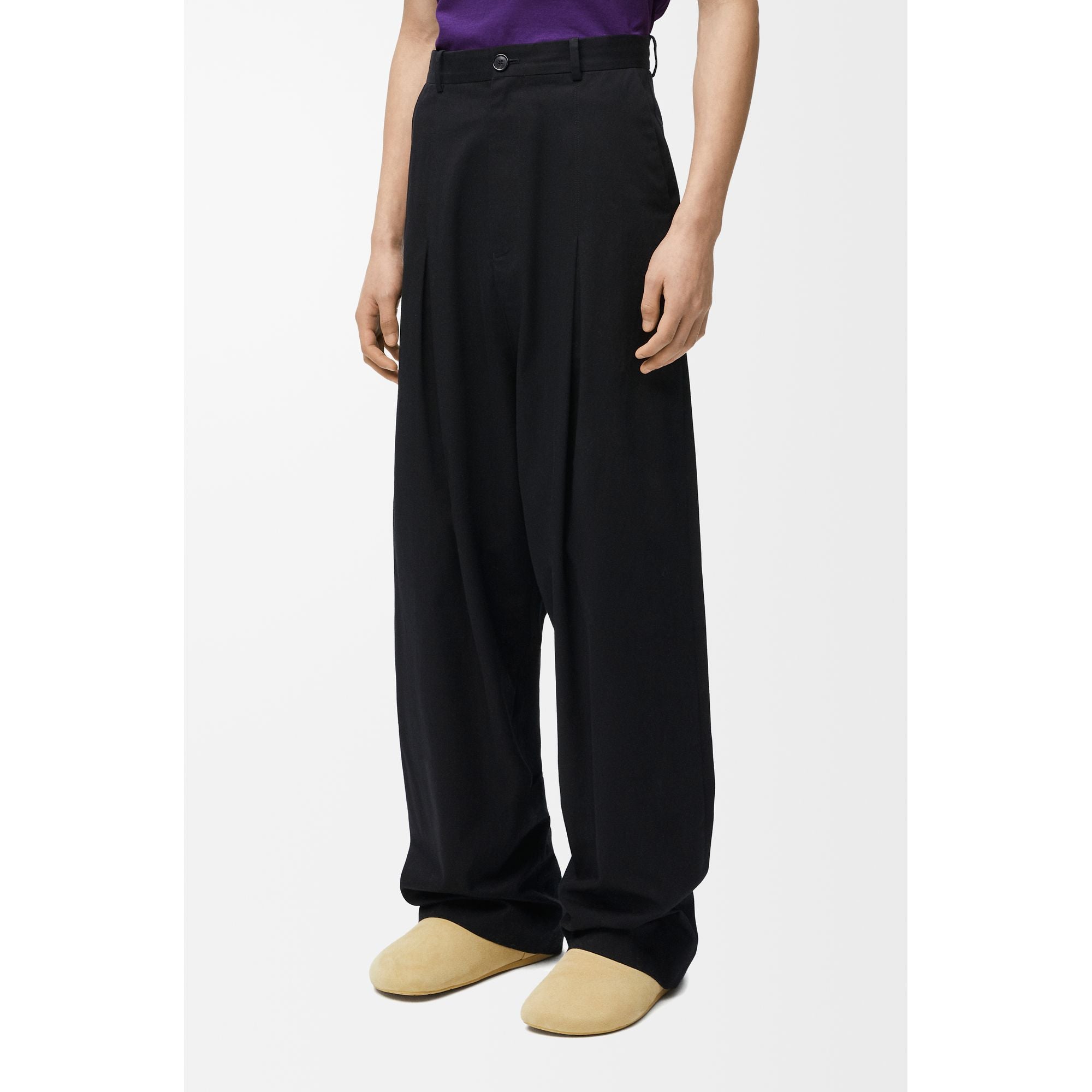 Men Low Crotch Trousers Af - Black