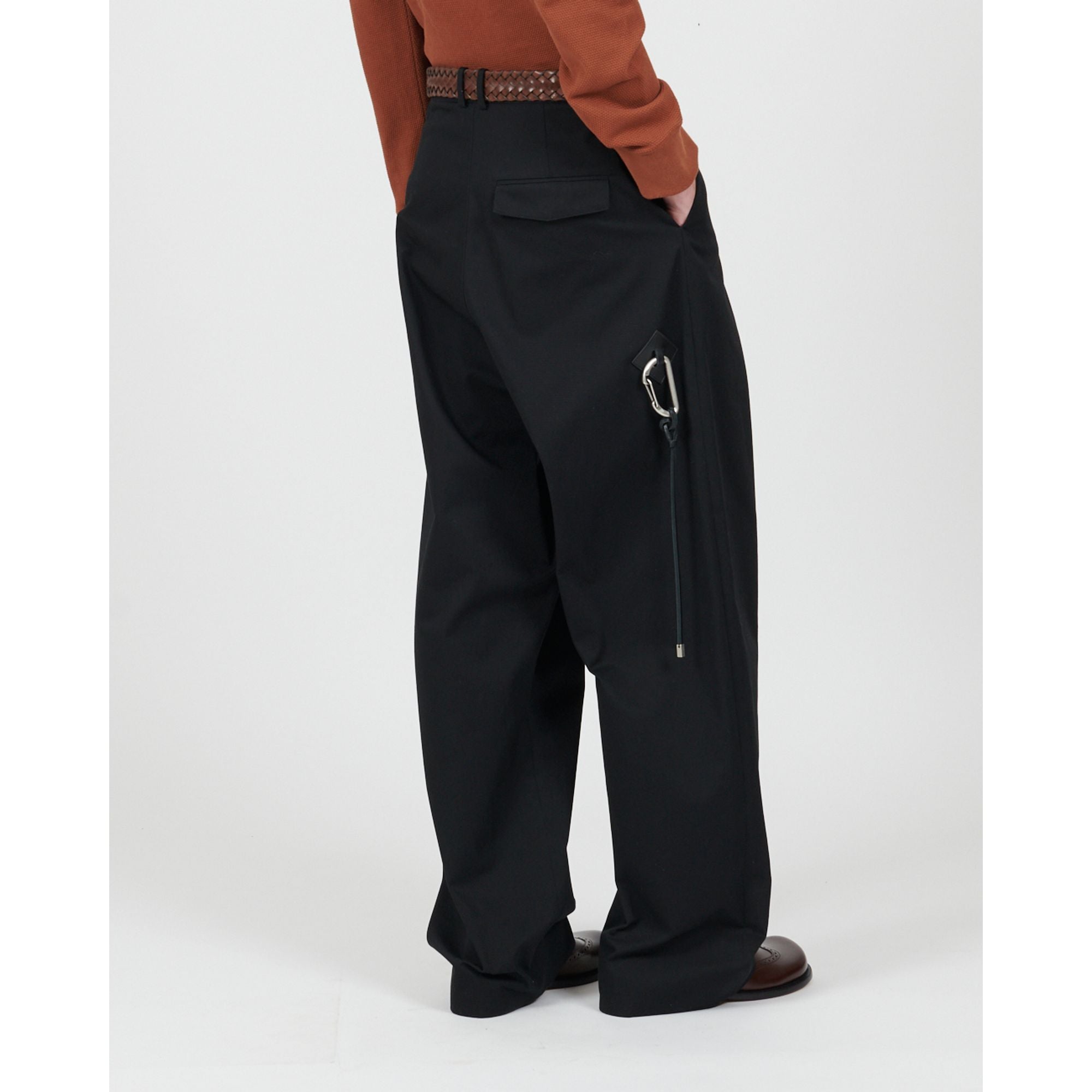 Men Low Crotch Trousers Af - Black