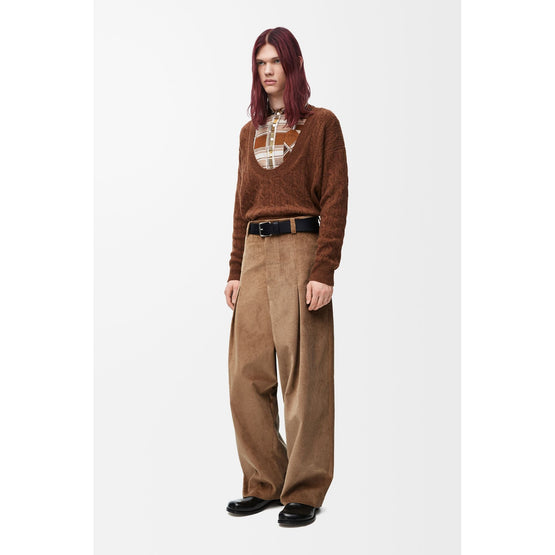 Men Low Crotch Trousers Af - Light Caramel