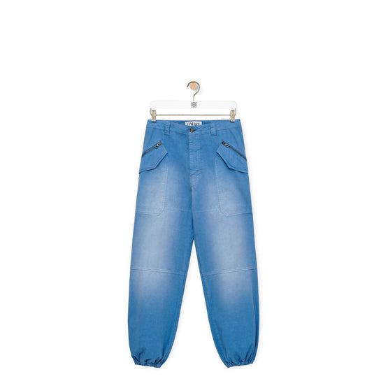 Men Cargo Trousers Af - Washed Indigo