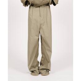 Men Pleated Trousers Af - Military Green