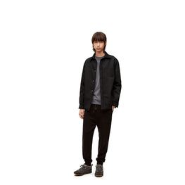 Men Padded Anagram Overshirt - Black