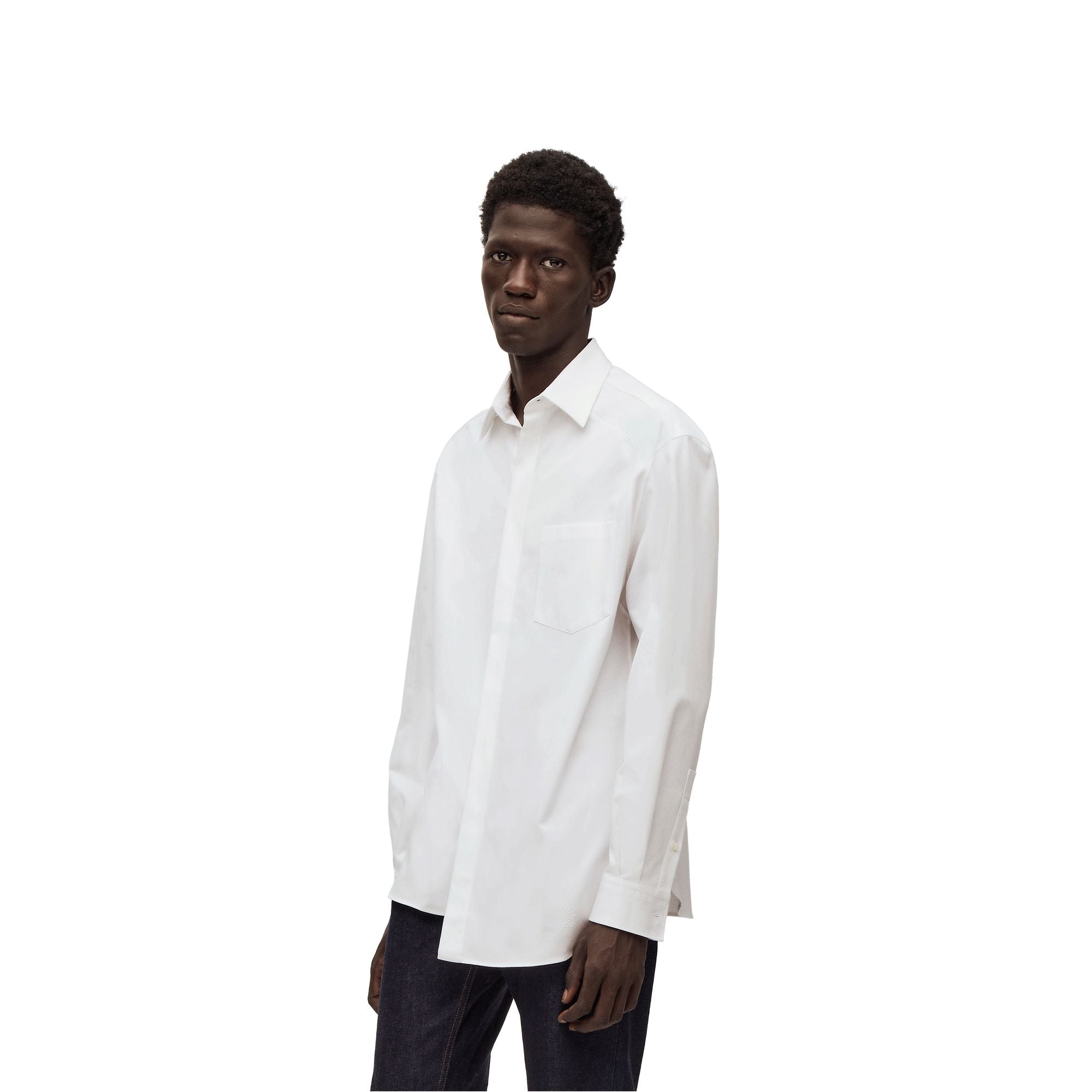 Men Asymmetric Shirt - White