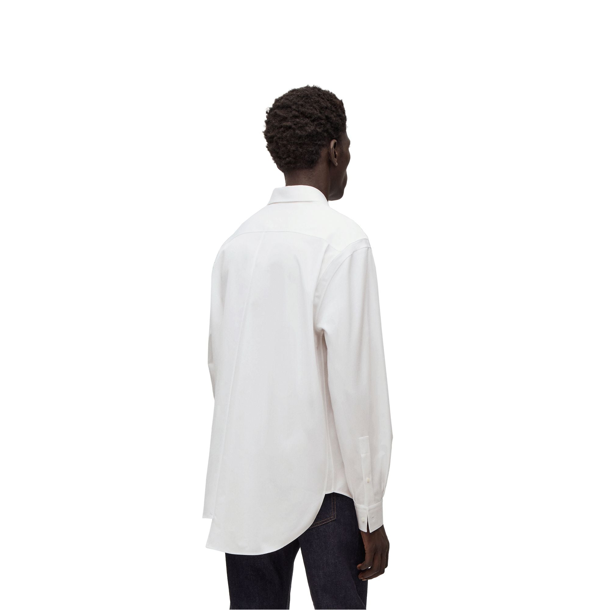 Men Asymmetric Shirt - White