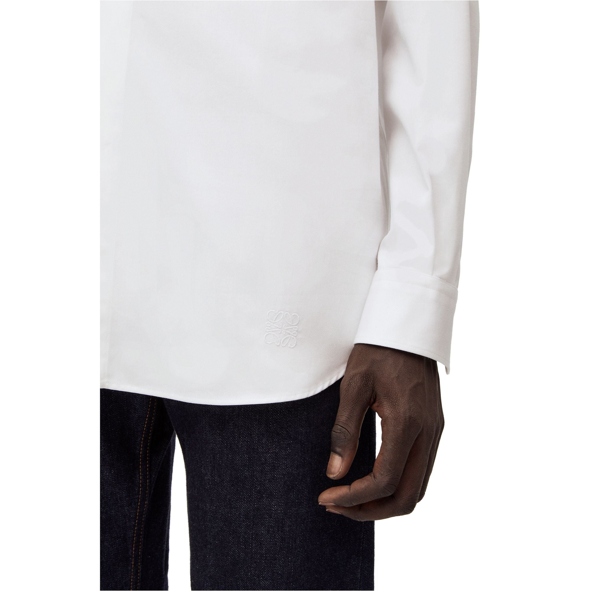 Men Asymmetric Shirt - White