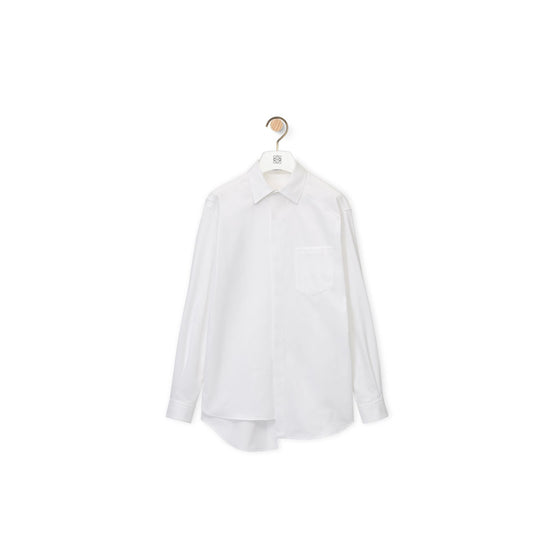 Men Asymmetric Shirt - White