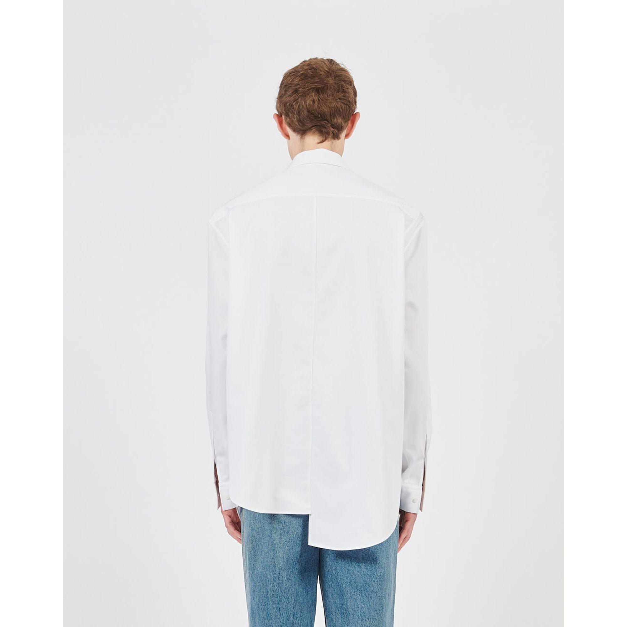 Men Asymmetric Shirt - White