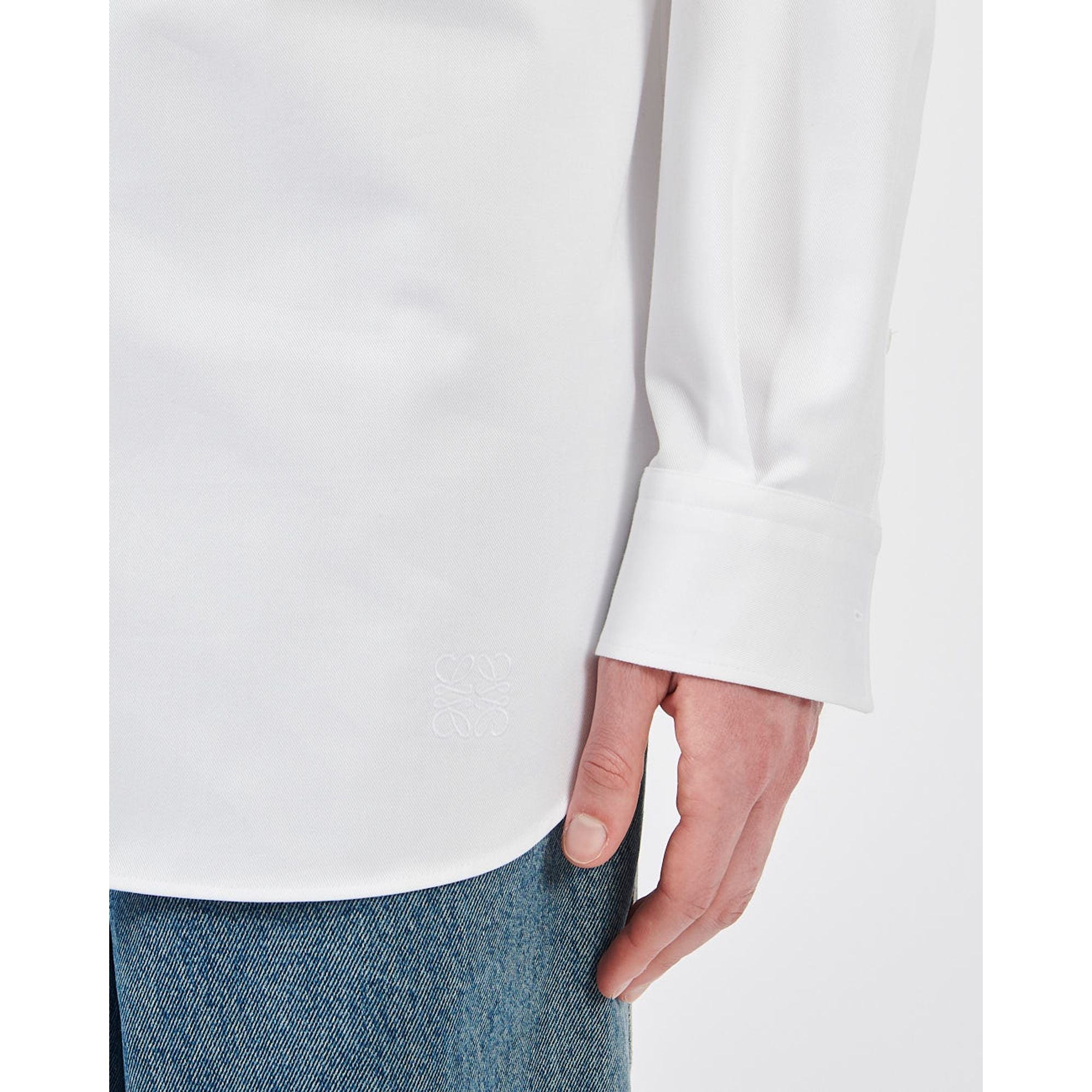 Men Asymmetric Shirt - White