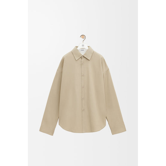 Men Anagram Overshirt - Sand/White