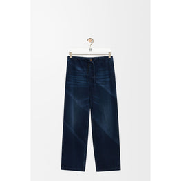 Men Drawstring Jeans - Washed Indigo