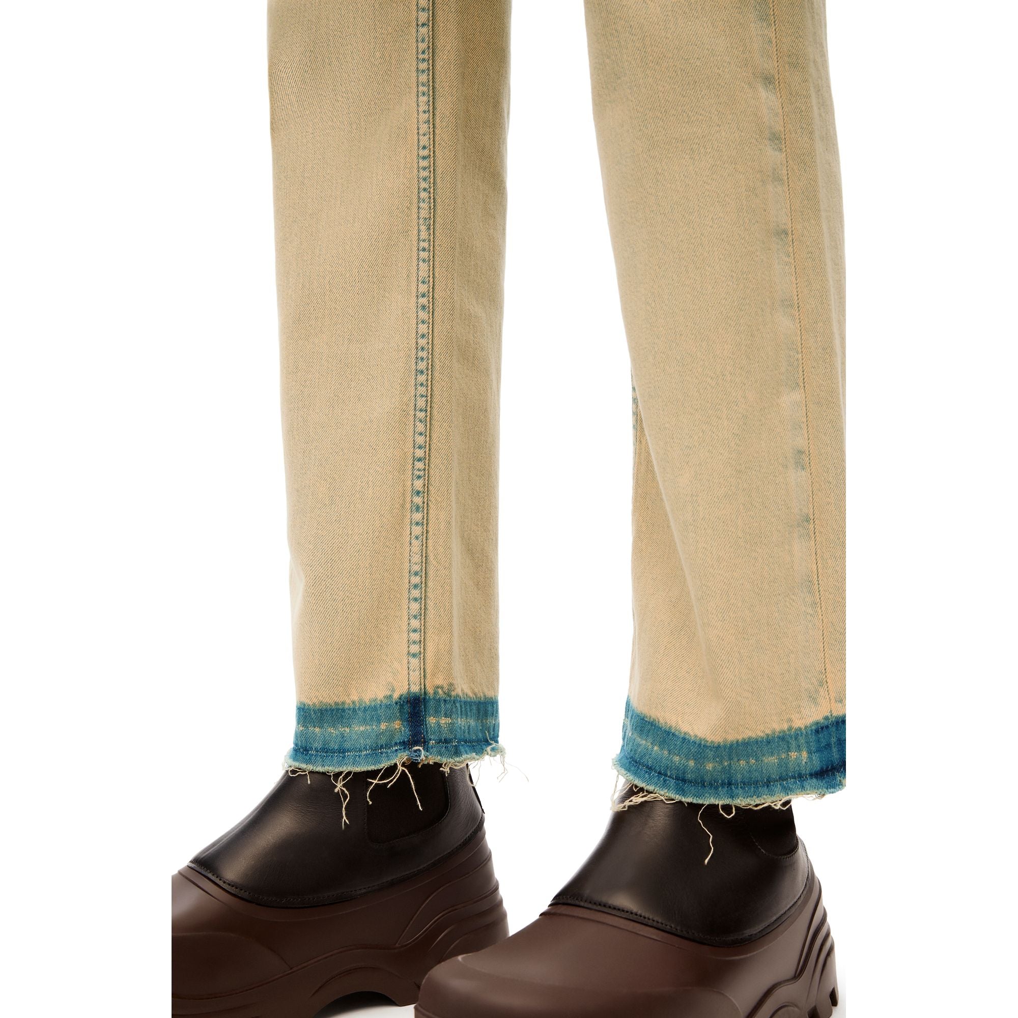 Men Raw Edges Jeans - Tea Wash