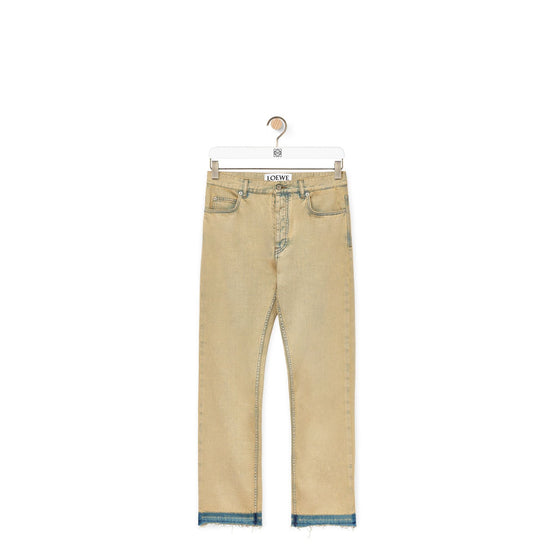 Men Raw Edges Jeans - Tea Wash