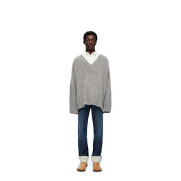 Men V-Neck Sweater - Grey