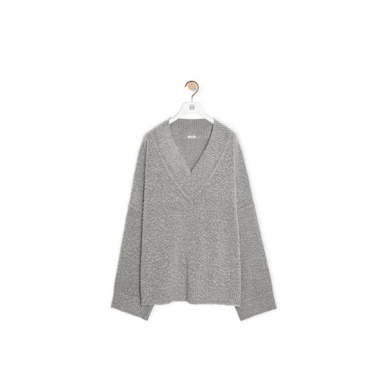 Men V-Neck Sweater - Grey