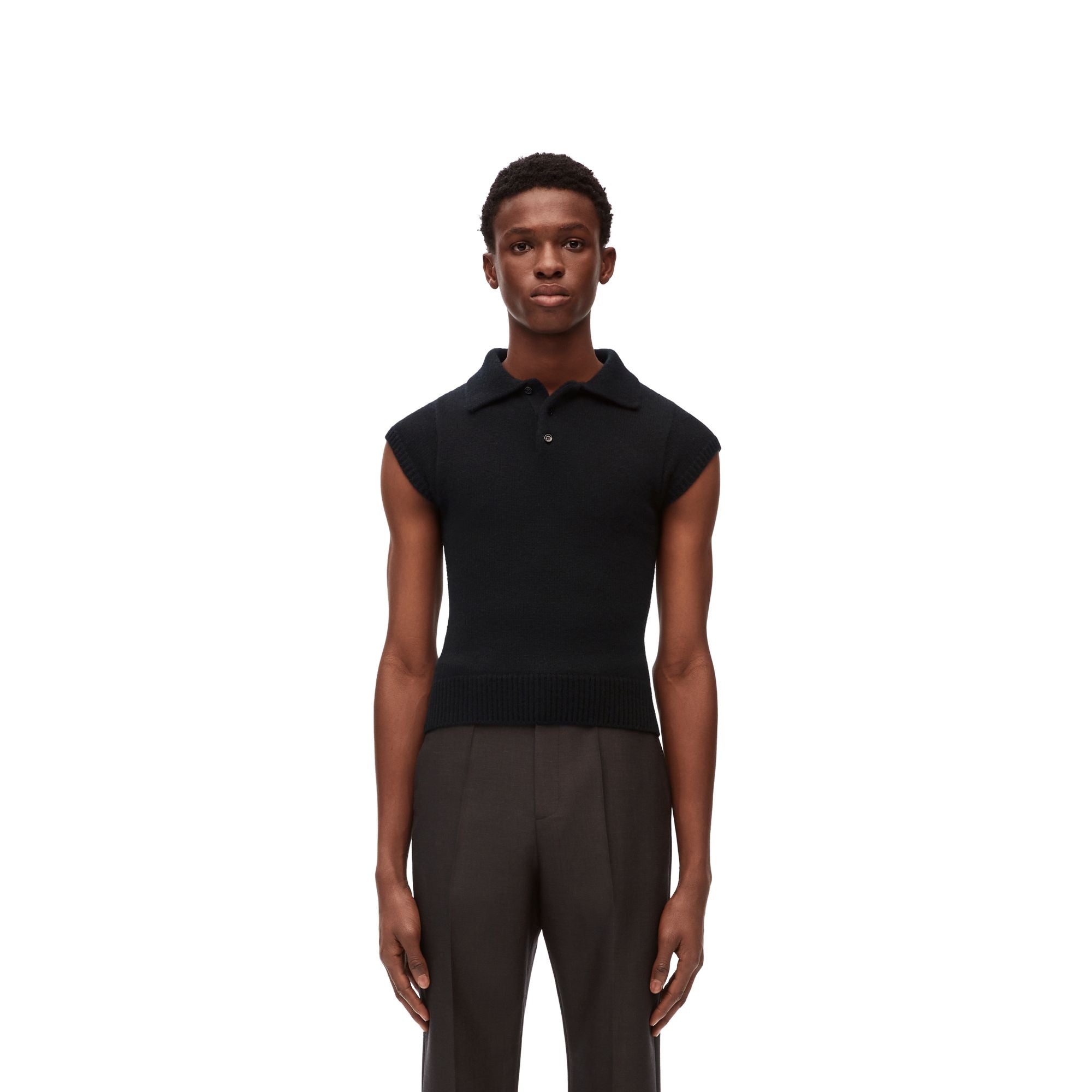Men Polo Sweater - Black