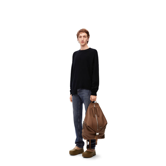 Men Asymmetric Sweater - Black
