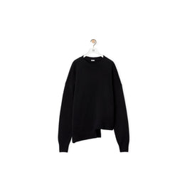 Men Asymmetric Sweater - Black