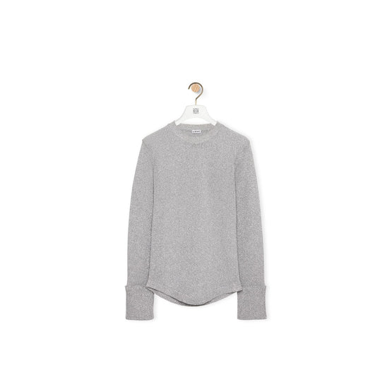 Men Round Hem Sweater - Silver