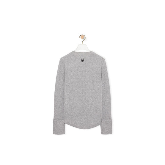 Men Round Hem Sweater - Silver