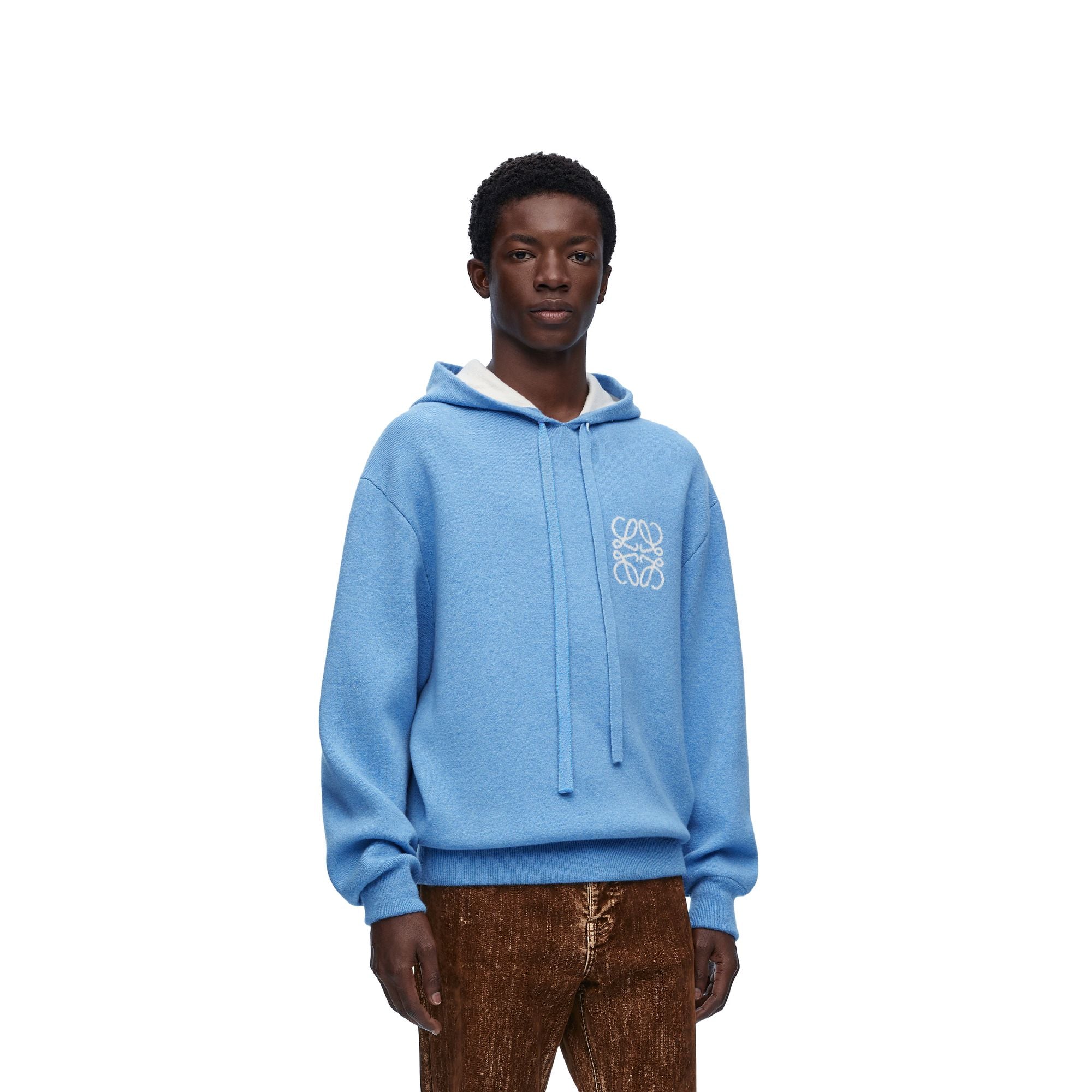 Men Hoodie - Blue/White