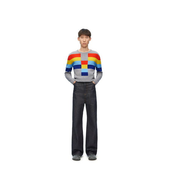 Men Sweater - Grey/Multicolour