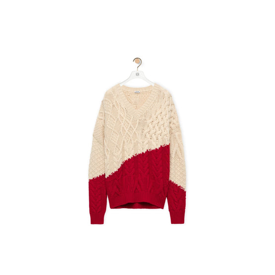 Men Sweater - Beige/Red