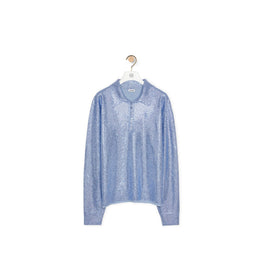 Men Embellished Polo Sweater - Light Blue