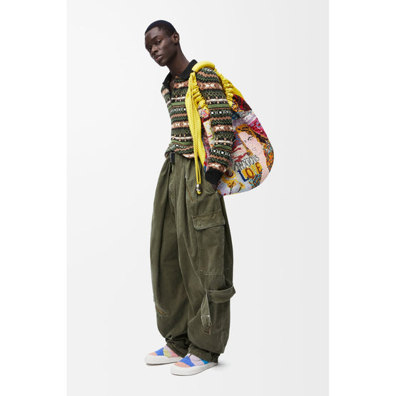 Men Polo Sweater - Green/Multicolor