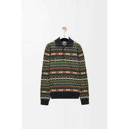 Men Polo Sweater - Green/Multicolor