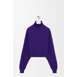 Men High Neck Sweater - Purple