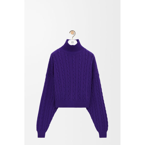Men High Neck Sweater - Purple