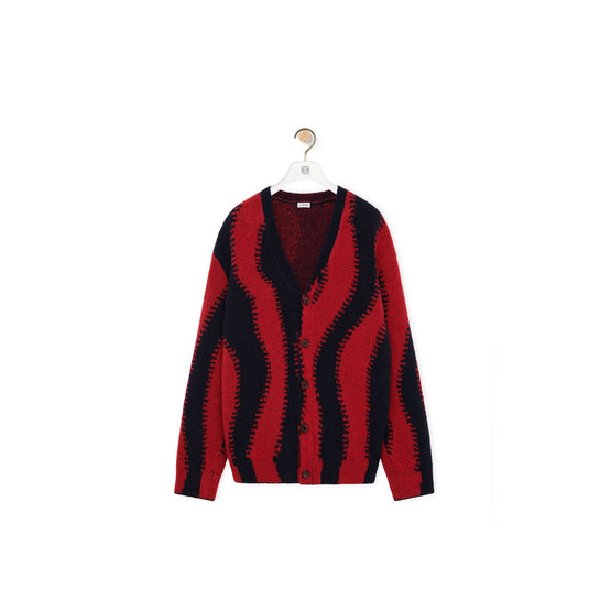 Men Cardigan - Navy/Red